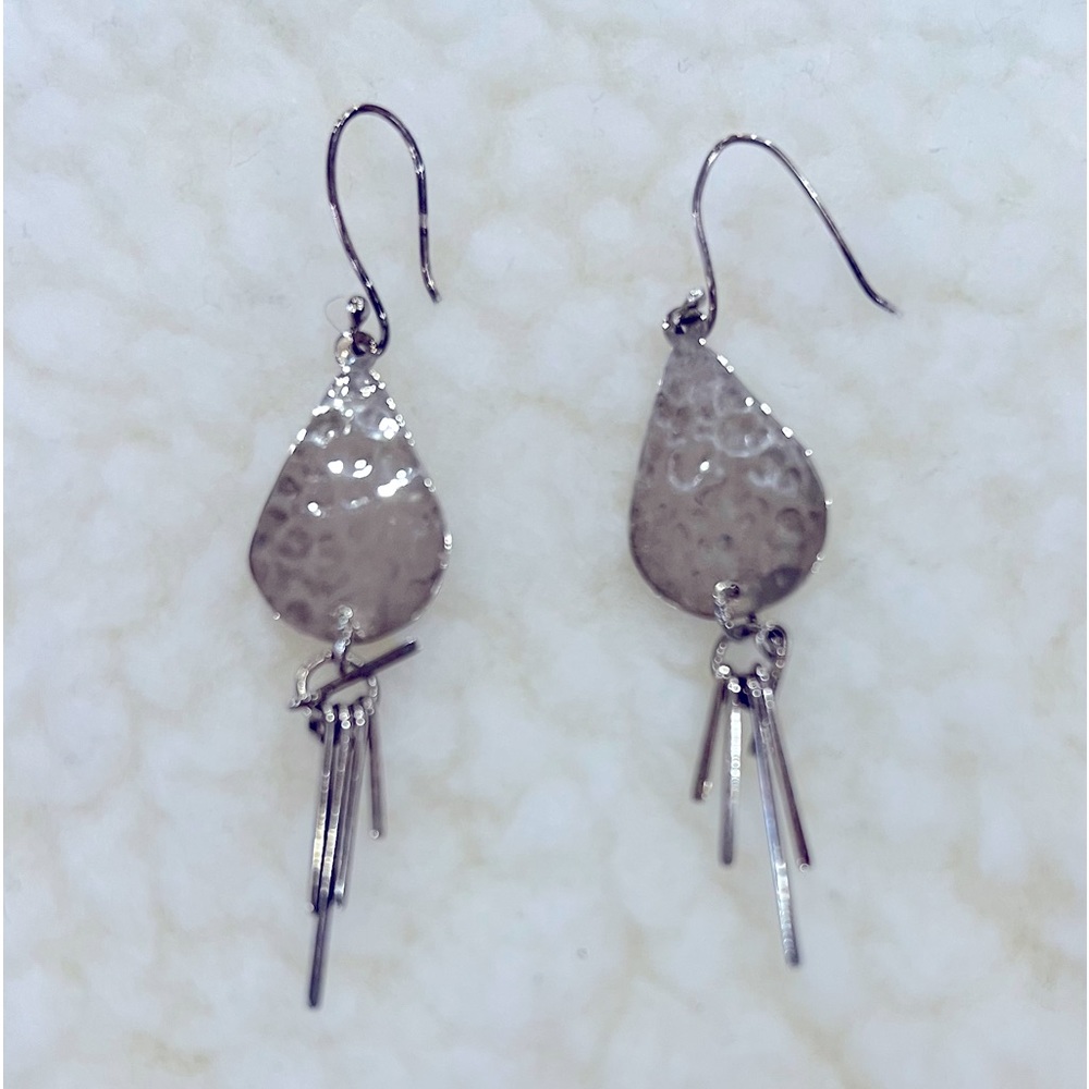Silver oval earrings